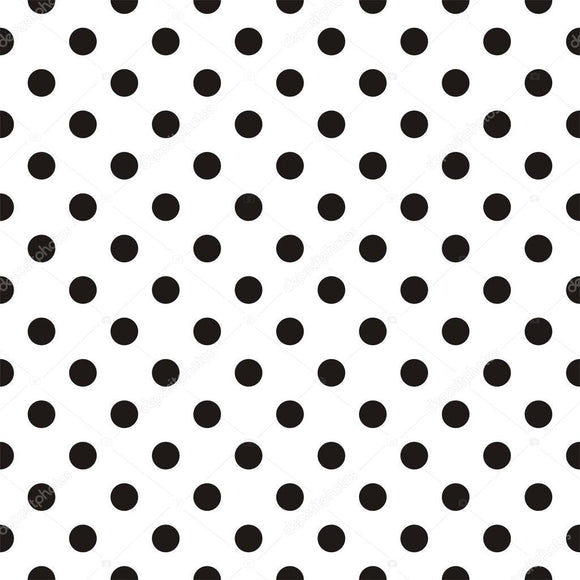 Black Polka Dots on White Background Print Photography Backdrop