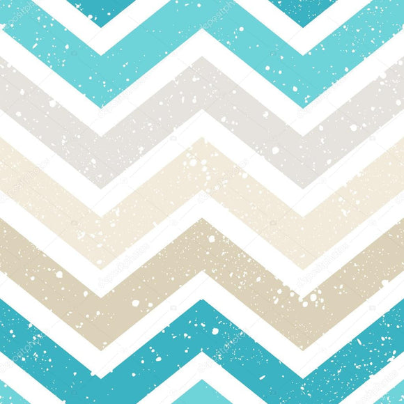 Blue and Brown Chevron Print Photography Backdrop