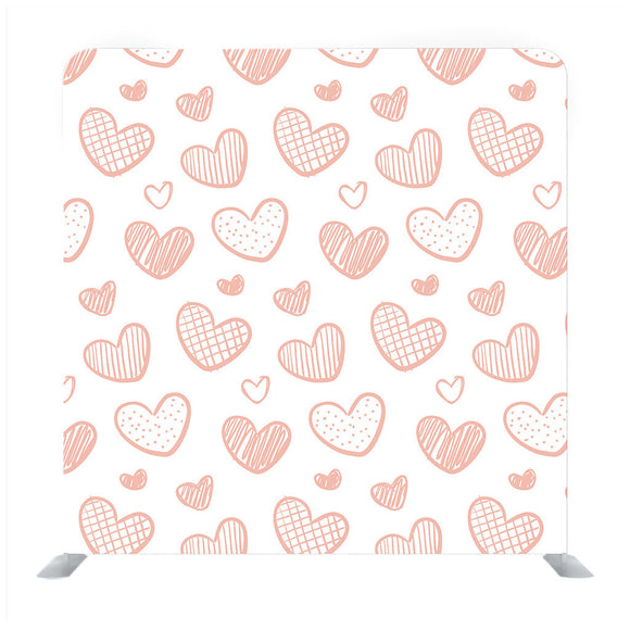 Pattern Hearts On a White Background Hand-Drawn Background Media Wall