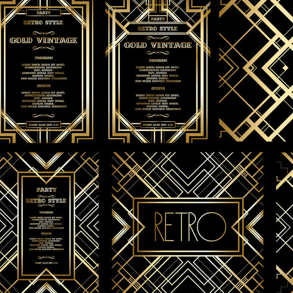 Retro Pattern for Vintage Party Gatsby Style Background
